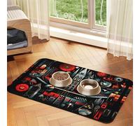 WZYCWB 30x45cm Kasbah Style Patterned pet placemat Food mat - for cat and Dog Food Bowl mats, Foldable and Easy to Store