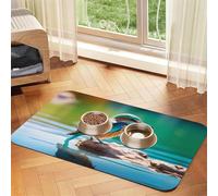 WZYCWB 30x45cm Lagoon Bird Patterned pet placemat Food mat - for cat and Dog Food Bowl mats, Foldable and Easy to Store