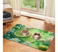 WZYCWB 30x45cm Lemons in The Water Patterned pet placemat Food mat - for cat and Dog Food Bowl mats, Foldable and Easy to Store