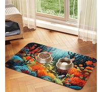 WZYCWB 30x45cm Light Fox Patterned pet placemat Food mat - for cat and Dog Food Bowl mats, Foldable and Easy to Store