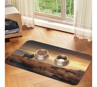 WZYCWB 30x45cm Lonely Animals Patterned pet placemat Food mat - for cat and Dog Food Bowl mats, Foldable and Easy to Store