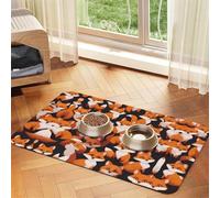 WZYCWB 30x45cm Lots of Cartoon Little Foxes Printed Pet Absorbent Placemats - Non-Slip Food Mats for Dogs and Cats Food Bowls and Water Placemats