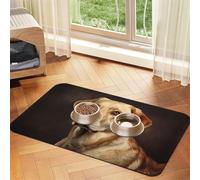 WZYCWB 30x45cm Lovely Labrador Patterned pet placemat Food mat - for cat and Dog Food Bowl mats, Foldable and Easy to Store