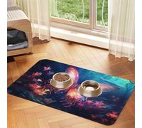 WZYCWB 30x45cm Magic Butterfly Patterned pet placemat Food mat - for cat and Dog Food Bowl mats, Foldable and Easy to Store
