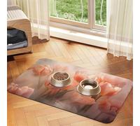 WZYCWB 30x45cm Magic Tulips Patterned pet placemat Food mat - for cat and Dog Food Bowl mats, Foldable and Easy to Store