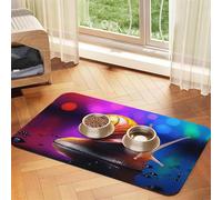 WZYCWB 30x45cm Magical Colored Snails Patterned pet placemat Food mat - for cat and Dog Food Bowl mats, Foldable and Easy to Store