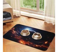 WZYCWB 30x45cm Magnificent Planet Patterned pet placemat Food mat - for cat and Dog Food Bowl mats, Foldable and Easy to Store
