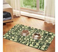 WZYCWB 30x45cm Many Cartoon Dollars Printed Pet Absorbent Placemats - Non-Slip Food Mats for Dogs and Cats Food Bowls and Water Placemats