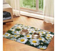 WZYCWB 30x45cm Matricaria recutita Printed Pet Absorbent Placemats - Non-Slip Food Mats for Dogs and Cats Food Bowls and Water Placemats