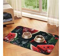 WZYCWB 30x45cm Melon in The Water Patterned pet placemat Food mat - for cat and Dog Food Bowl mats, Foldable and Easy to Store