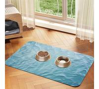 WZYCWB 30x45cm Oceanic Ripple Patterned pet placemat Food mat - for cat and Dog Food Bowl mats, Foldable and Easy to Store