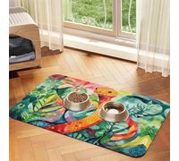 WZYCWB 30x45cm Oil Painting of a Snake Patterned pet placemat Food mat - for cat and Dog Food Bowl mats, Foldable and Easy to Store