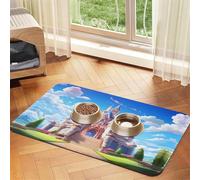 WZYCWB 30x45cm Outside The Castle Patterned pet placemat Food mat - for cat and Dog Food Bowl mats, Foldable and Easy to Store