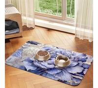 WZYCWB 30x45cm Painted Peonies Patterned pet placemat Food mat - for cat and Dog Food Bowl mats, Foldable and Easy to Store