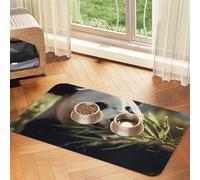 WZYCWB 30x45cm Panda Eating Bamboo Patterned pet placemat Food mat - for cat and Dog Food Bowl mats, Foldable and Easy to Store