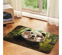 WZYCWB 30x45cm Panda Portrait Photo Patterned pet placemat Food mat - for cat and Dog Food Bowl mats, Foldable and Easy to Store