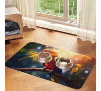 WZYCWB 30x45cm Parrot on a Branch Patterned pet placemat Food mat - for cat and Dog Food Bowl mats, Foldable and Easy to Store