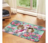 WZYCWB 30x45cm Pink Unicorn Printed Pet Absorbent Placemats - Non-Slip Food Mats for Dogs and Cats Food Bowls and Water Placemats