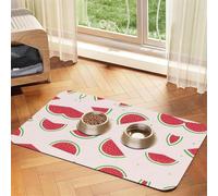WZYCWB 30x45cm Pink Watermelon Patterned pet placemat Food mat - for cat and Dog Food Bowl mats, Foldable and Easy to Store