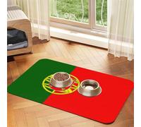 WZYCWB 30x45cm Portuguese Flag Printed Pet Absorbent Placemats - Non-Slip Food Mats for Dogs and Cats Food Bowls and Water Placemats
