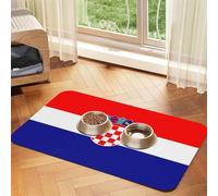 WZYCWB 30x45cm Republic of Croatia Flag Patterned pet placemat Food mat - for cat and Dog Food Bowl mats, Foldable and Easy to Store