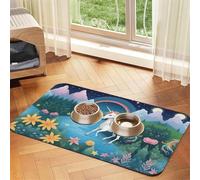 WZYCWB 30x45cm Running Unicorns Patterned pet placemat Food mat - for cat and Dog Food Bowl mats, Foldable and Easy to Store