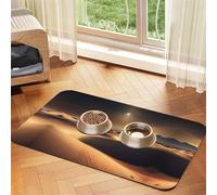 WZYCWB 30x45cm Sahara Desert Printed Pet Absorbent Placemats - Non-Slip Food Mats for Dogs and Cats Food Bowls and Water Placemats