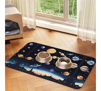 WZYCWB 30x45cm Saturn Jupiter Earth Patterned pet placemat Food mat - for cat and Dog Food Bowl mats, Foldable and Easy to Store