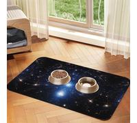 WZYCWB 30x45cm Starry Sky Printed Pet Absorbent Placemats - Non-Slip Food Mats for Dogs and Cats Food Bowls and Water Placemats
