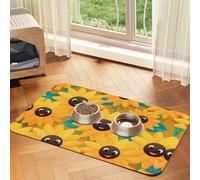 WZYCWB 30x45cm Sunflower Avatar Printed Pet Absorbent Placemats - Non-Slip Food Mats for Dogs and Cats Food Bowls and Water Placemats