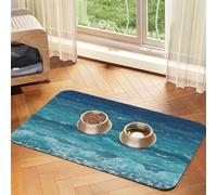 WZYCWB 30x45cm The deep Blue sea Printed Pet Absorbent Placemats - Non-Slip Food Mats for Dogs and Cats Food Bowls and Water Placemats