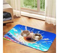 WZYCWB 30x45cm The Flying Soccer Ball Patterned pet placemat Food mat - for cat and Dog Food Bowl mats, Foldable and Easy to Store