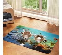 WZYCWB 30x45cm The Quiet Dragonfly Printed Pet Absorbent Placemats - Non-Slip Food Mats for Dogs and Cats Food Bowls and Water Placemats