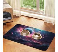 WZYCWB 30x45cm The Stars are Falling. Printed Pet Absorbent Placemats - Non-Slip Food Mats for Dogs and Cats Food Bowls and Water Placemats