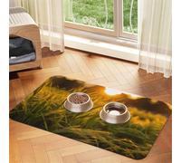 WZYCWB 30x45cm The Sunset Wheat Patterned pet placemat Food mat - for cat and Dog Food Bowl mats, Foldable and Easy to Store