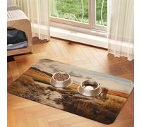 WZYCWB 30x45cm The Tiger is Strong. Printed Pet Absorbent Placemats - Non-Slip Food Mats for Dogs and Cats Food Bowls and Water Placemats