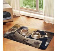 WZYCWB 30x45cm The Two Cool Cats. Printed Pet Absorbent Placemats - Non-Slip Food Mats for Dogs and Cats Food Bowls and Water Placemats