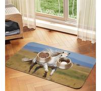 WZYCWB 30x45cm The White Stallion Patterned pet placemat Food mat - for cat and Dog Food Bowl mats, Foldable and Easy to Store