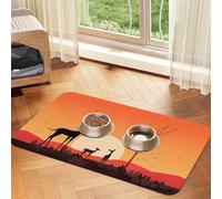 WZYCWB 30x45cm Three Deer at Sunset Printed Pet Absorbent Placemats - Non-Slip Food Mats for Dogs and Cats Food Bowls and Water Placemats