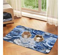 WZYCWB 30x45cm Tie-Dyed Roses Printed Pet Absorbent Placemats - Non-Slip Food Mats for Dogs and Cats Food Bowls and Water Placemats