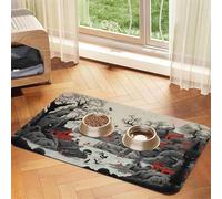 WZYCWB 30x45cm Traditional Landscape Painting Printed Pet Absorbent Placemats - Non-Slip Food Mats for Dogs and Cats Food Bowls and Water Placemats