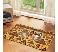WZYCWB 30x45cm Triangular Building Pattern Printed Pet Absorbent Placemats - Non-Slip Food Mats for Dogs and Cats Food Bowls and Water Placemats