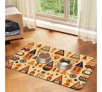 WZYCWB 30x45cm Triangular Tower Symbol Printed Pet Absorbent Placemats - Non-Slip Food Mats for Dogs and Cats Food Bowls and Water Placemats