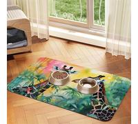 WZYCWB 30x45cm Two Giraffes. Printed Pet Absorbent Placemats - Non-Slip Food Mats for Dogs and Cats Food Bowls and Water Placemats