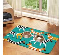 WZYCWB 30x45cm Two-Headed Zebra Printed Pet Absorbent Placemats - Non-Slip Food Mats for Dogs and Cats Food Bowls and Water Placemats