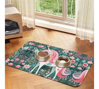 WZYCWB 30x45cm Unicorn with Pink Hair Printed Pet Absorbent Placemats - Non-Slip Food Mats for Dogs and Cats Food Bowls and Water Placemats
