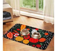 WZYCWB 30x45cm Vegetable Pattern Printed Pet Absorbent Placemats - Non-Slip Food Mats for Dogs and Cats Food Bowls and Water Placemats