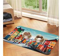 WZYCWB 30x45cm Vibrant Rural Areas Printed Pet Absorbent Placemats - Non-Slip Food Mats for Dogs and Cats Food Bowls and Water Placemats