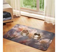 WZYCWB 30x45cm Vibrant Vermilion Printed Pet Absorbent Placemats - Non-Slip Food Mats for Dogs and Cats Food Bowls and Water Placemats