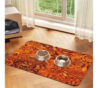 WZYCWB 30x45cm Vintage Lines Printed Pet Absorbent Placemats - Non-Slip Food Mats for Dogs and Cats Food Bowls and Water Placemats